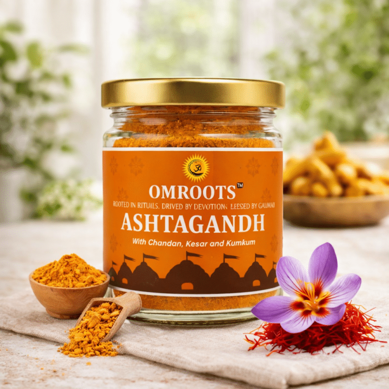 Ashtagandh Powder with Chandan, Kesar & Kumkum - OmRoots