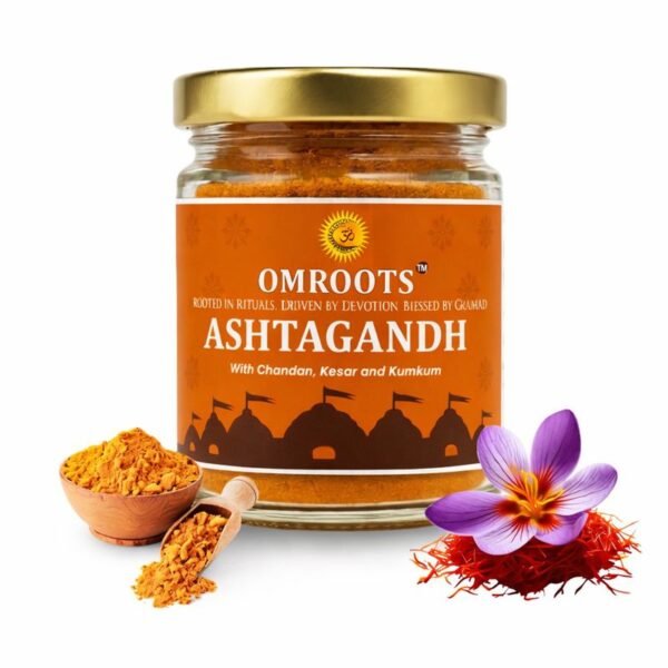 Ashtagandh Powder with Chandan, Kesar & Kumkum - OmRoots