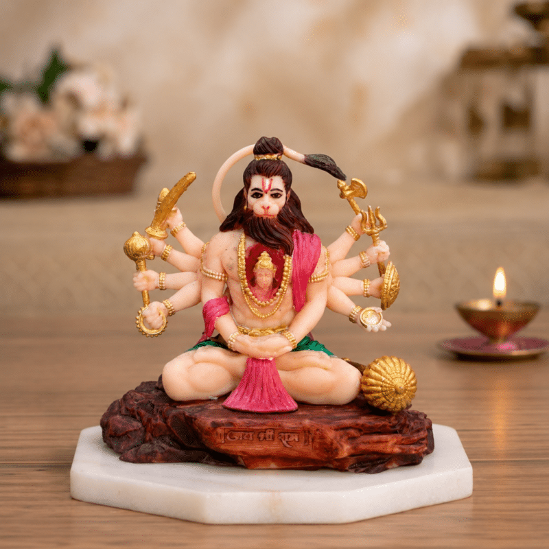 multicolor dashbhuj hanuman idol