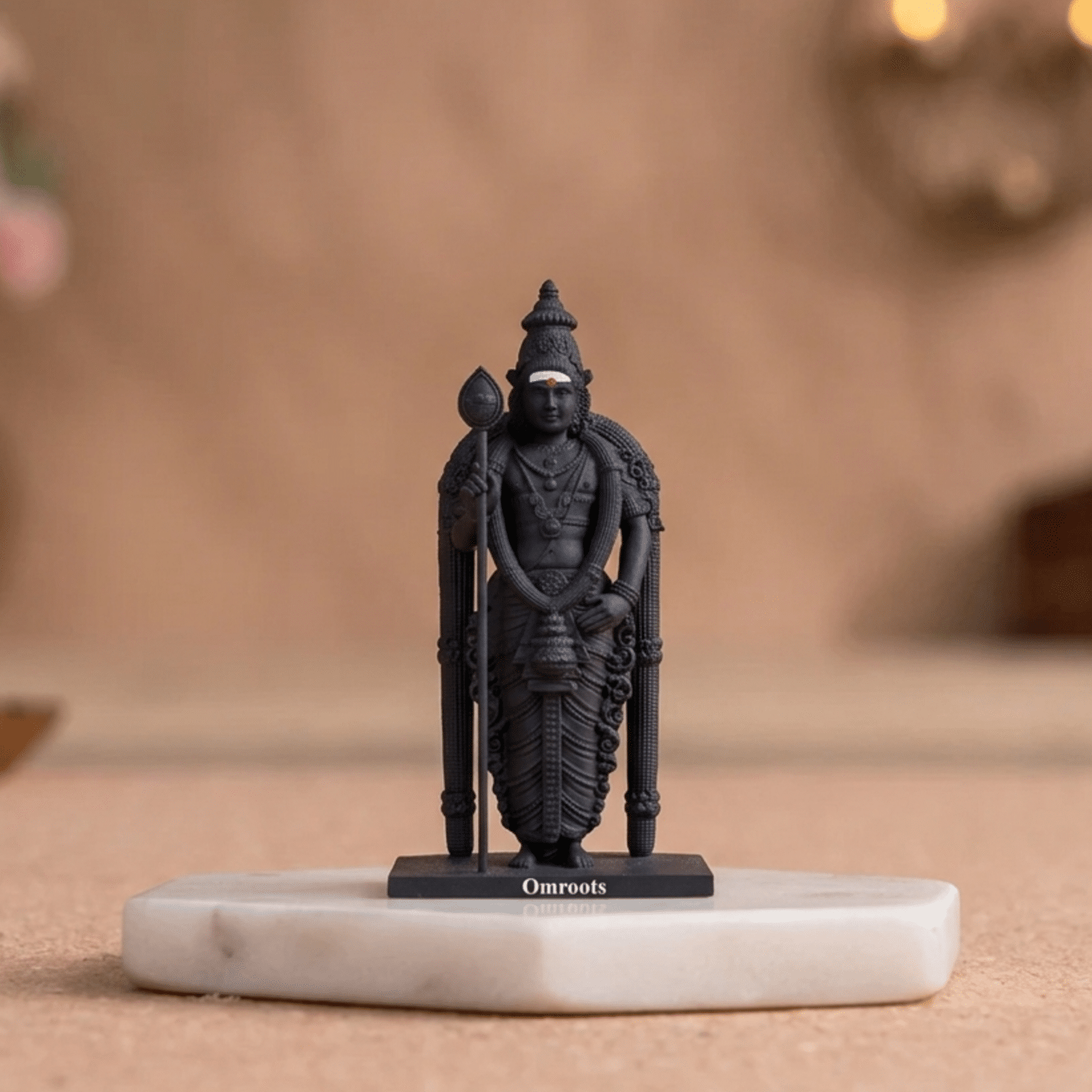 Lord Murugan Idol Matte Black