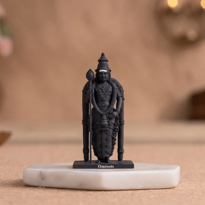 Lord Murugan Idol Matte Black