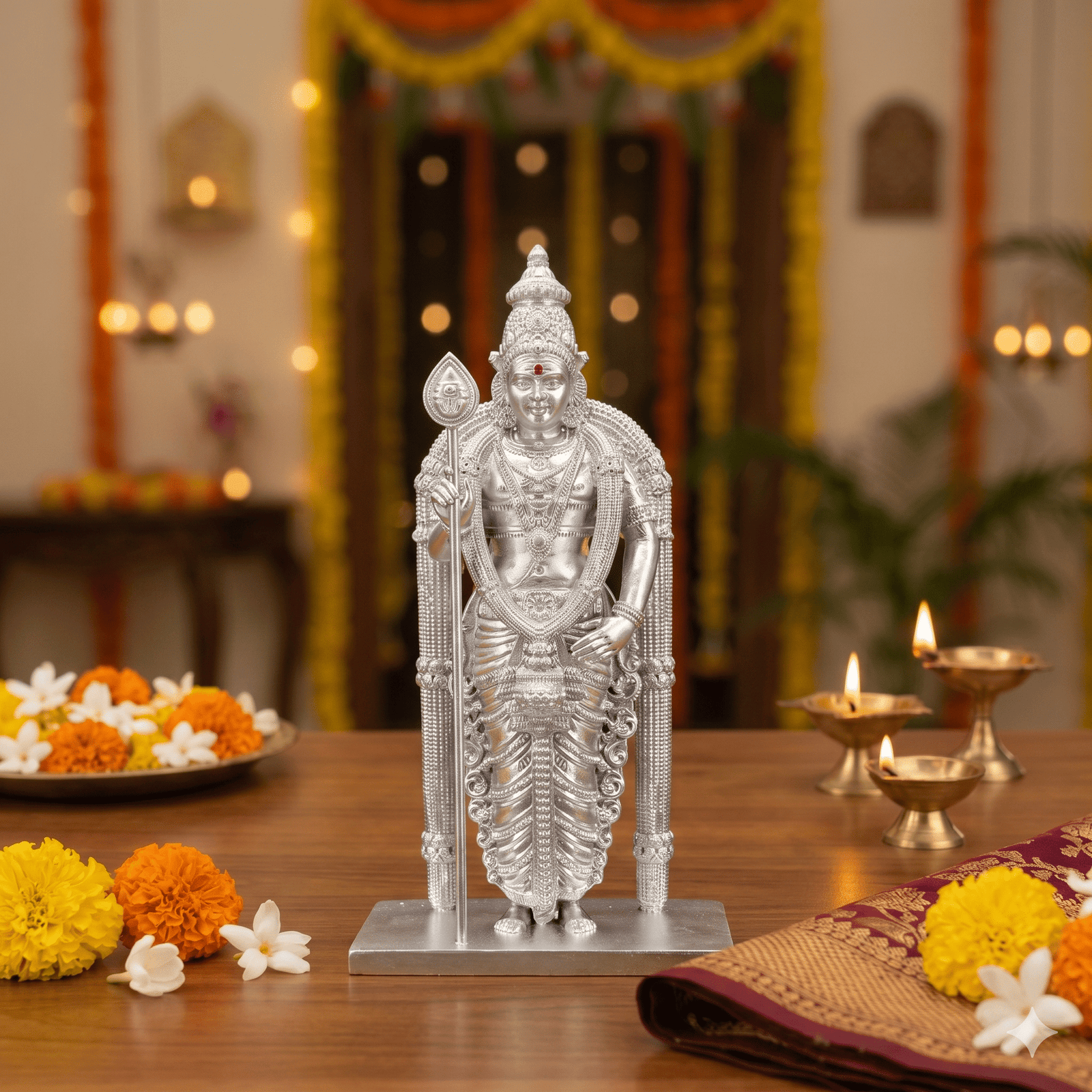 Lord Murugan Idol (4 Inch,Silver) Lord Murugan Idol (4 Inch,Silver)