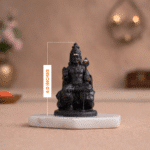 Seated Lord Murugan Idol (4 Inch,Matte Black) for car