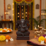 Chaturbhuj Ganesha Black Maroon Edition Murti 3.5 Inch – OmRoots