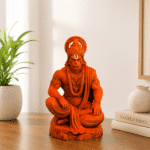 OmRoots Shri Ram Bhakt Hanuman Ji Murti for Car Dashboard & Home Mandir | 3.5 Inch UV Resin Idol | Premium Orange Black Finish | Spiritual Decorative Idol - Image 3