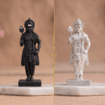 Lord Murugan Swamy Combo – Matte Black & Silver (4 Inch) | Set of 2