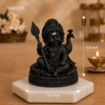 Divine Bala Murugan Black Idol with Vel & Peacock for Home Pooja & Car Decor (3.5 Inch) - Image 2