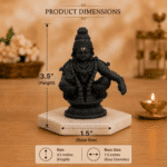 Ayyappan Swami for Home Pooja & Car Decor (3.5 Inch) - Black - Image 2