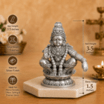Ayyappan Swami for Home Pooja & Car Decor (3.5 Inch) - Silver - Image 2