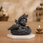 Divine Sleeping Bala Murugan Black Idol with Peacock & Vel for Home Pooja & Car Decor (3.5 Inch) - Image 4