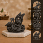 Divine Sleeping Bala Murugan Black Idol with Peacock & Vel for Home Pooja & Car Decor (3.5 Inch) - Image 3