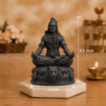 Divine Meditating Lord Shiva Black Idol for Home, Pooja & Car Decor (3.5 Inch) - Image 2
