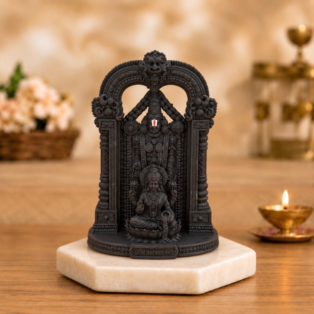81 Lord Venkateswara & Mata Padmavati 4" Idol - Image 1