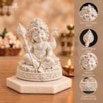 Divine Bala Murugan White Idol with Vel & Peacock for Home Pooja & Car Decor (3.5 Inch) - Image 2