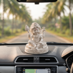 Divine Bala Murugan White Idol with Vel & Peacock for Home Pooja & Car Decor (3.5 Inch) - Image 3