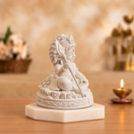 Divine Bala Murugan White Idol with Vel & Peacock for Home Pooja & Car Decor (3.5 Inch) - Image 4