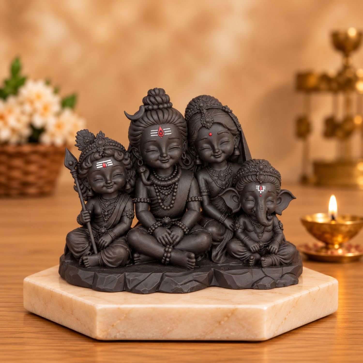 Divine Shiv Family Statue Divine Bal Shiv Parivar