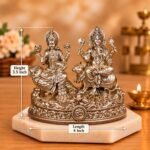 Goddess Lakshmi and Ganesha Gold  4 Inch Idol - Image 2